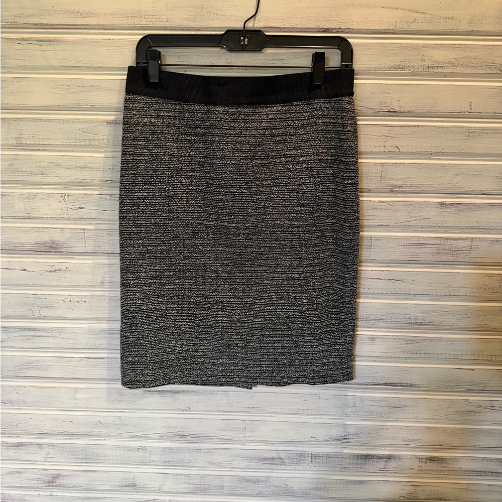 Ann Taylor Black and Gray Pencil Skirt